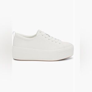 Keds Skyler Platform Sneaker White Leather Size 6.5 In Box - Like New